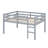 Full Size Rubber Wood Loft Bed With Ladder-105144835