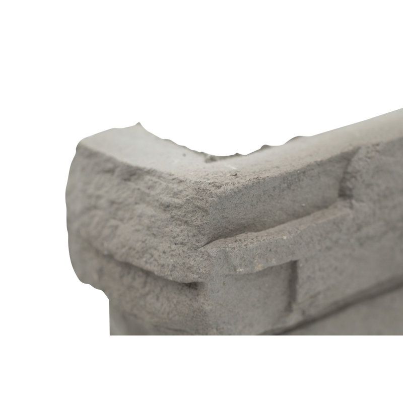 Terraforma 9 in. x 20 in.Manufactured Stacked Stone Ledger Corner Wall Tile, Oslo Grey
