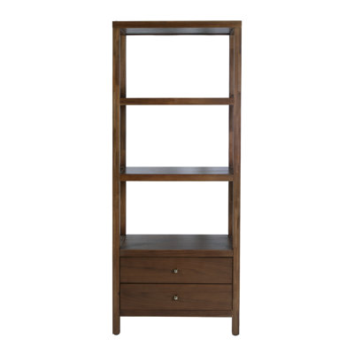 Celine 70" Open Bookshelf, Walnut Brown