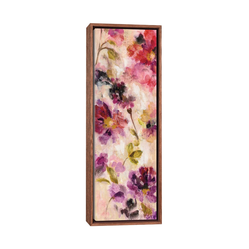«Exuberant Florals II» par Silvia Vassileva, reproduction d'art panoramique sur toile, Toile avec cadre en bois classique