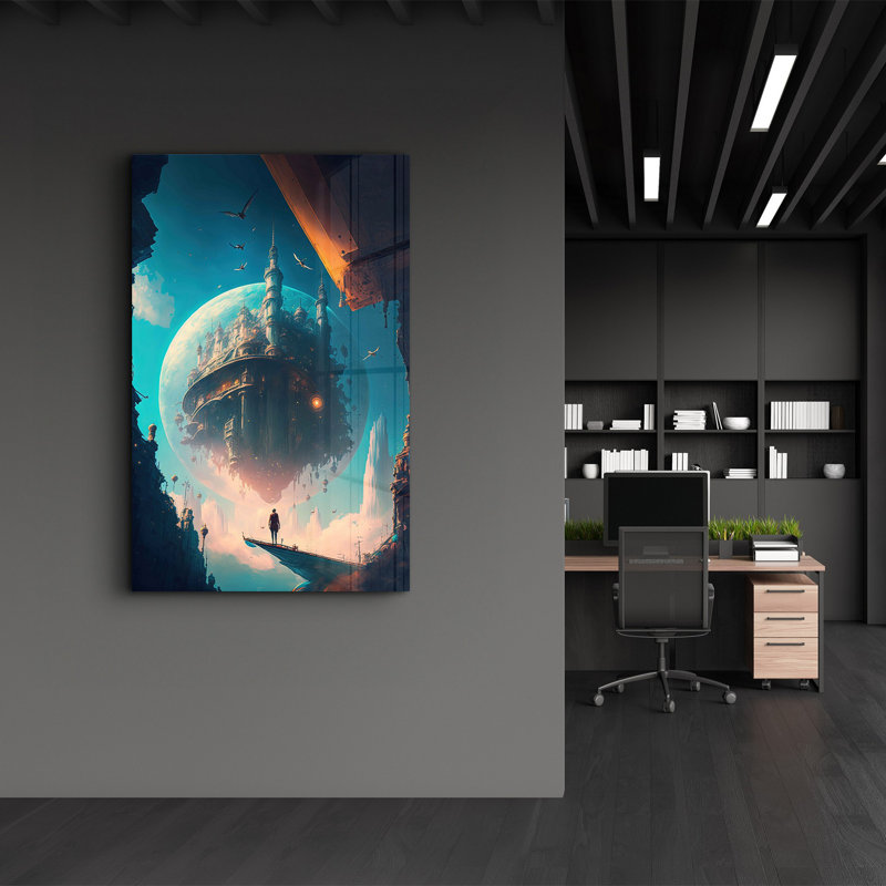Élégante peinture murale en verre trempé de 13,8 po x 21,7 po | 100% verre trempé, épaisseur: 0,16 pouce | Imprimé UV pour des couleurs éclatantes | Parfait pour la décoration intérieure, le salon et les espaces de bureau