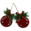 Jingle Bells With Bow And Pinecones Christmas Disc Ornaments - 5" - Set Of 2-1957093878