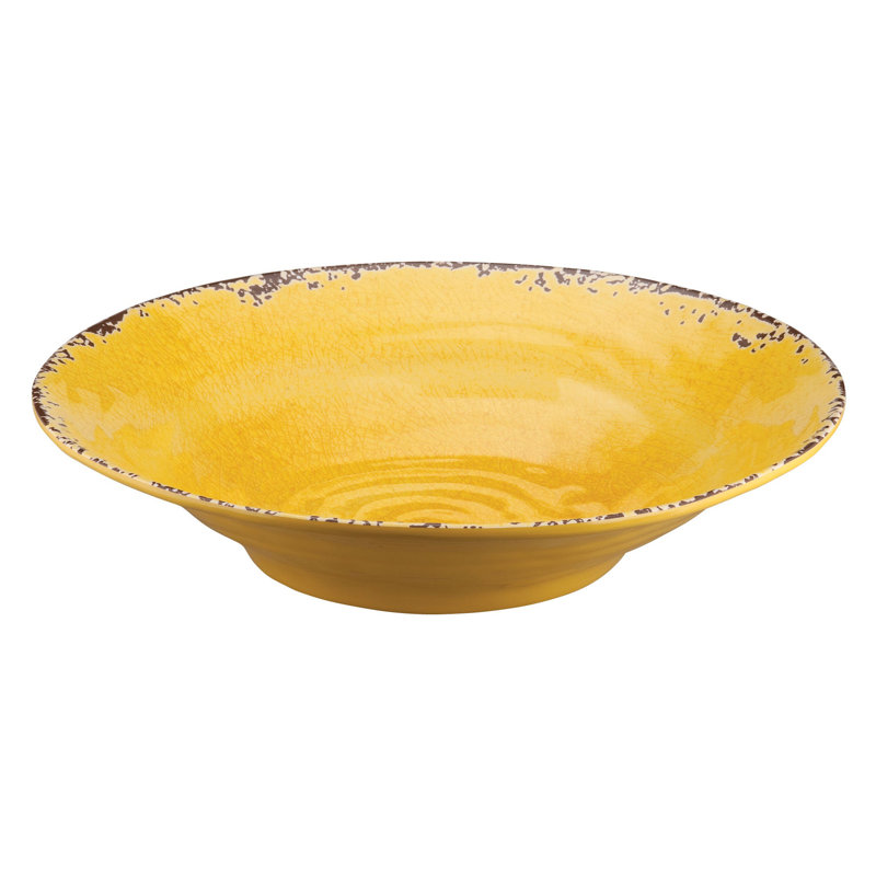 Thistletown Crackle Melamine Serving Bowl, Yellow
