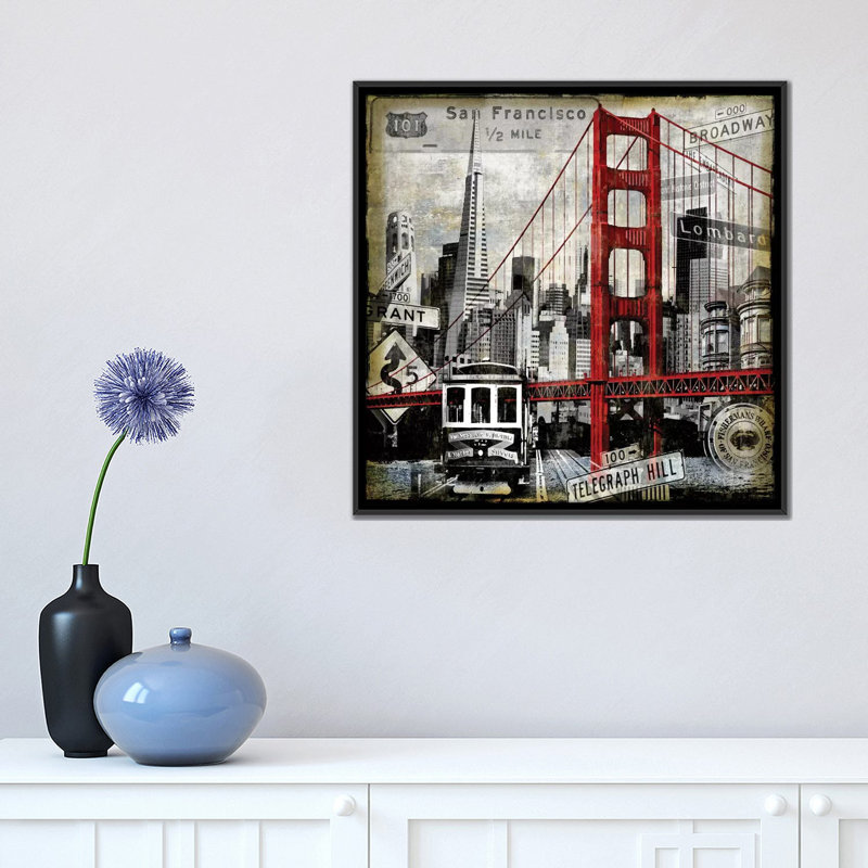 Repères San Francisco par Dylan Matthews - Estampe numérique sur toile tendue avec châssis, H 18 po x l 18 po x p 1,5 po