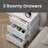 Karisia Nightstands with LED Lights, Adjustable Light Colours, 3 Drawers, Side Table, Modern Style-434821803