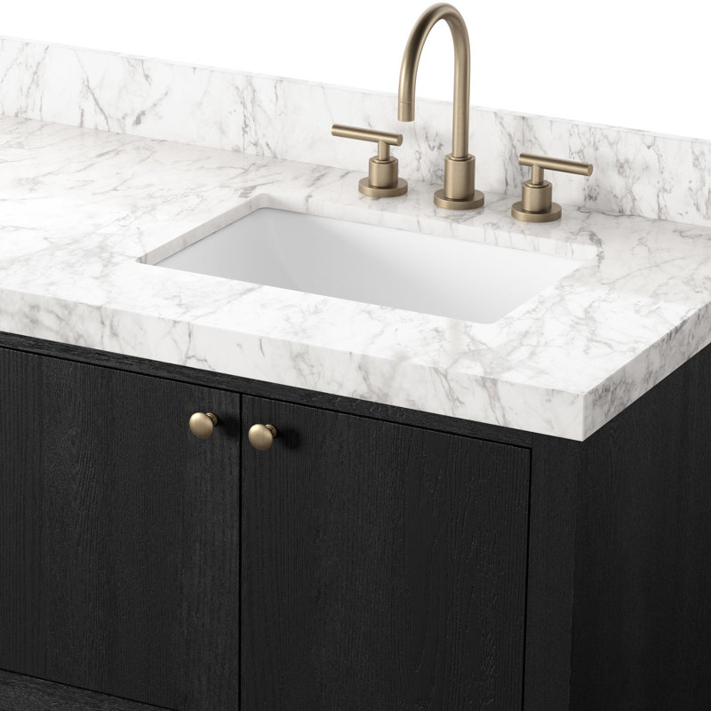 Anthem Double Vanity-Carrara Marble, Black