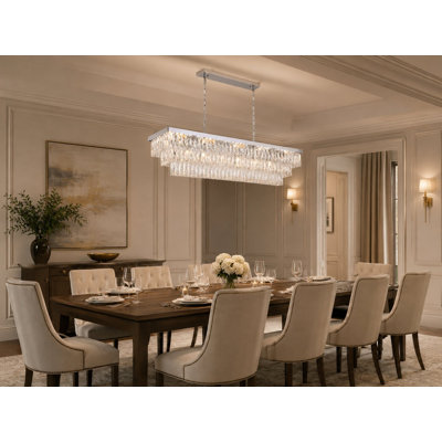Lustre 16 lumières avec détails en cristal
