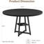 Table de salle à manger ronde 47,2 "pour 4-6, table de cuisine industrielle avec piédestal en métal et tablette de rangement-488160206