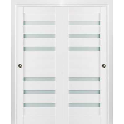 Portes blanches en verre givré Quadro