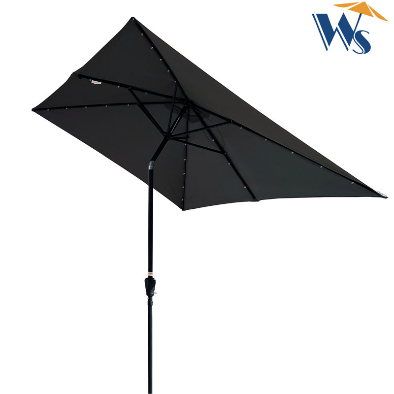 FE-588545065541 122.81'' Beach Umbrella, H 95,99 po x l 120,84 po x P 77,32 po, Noir