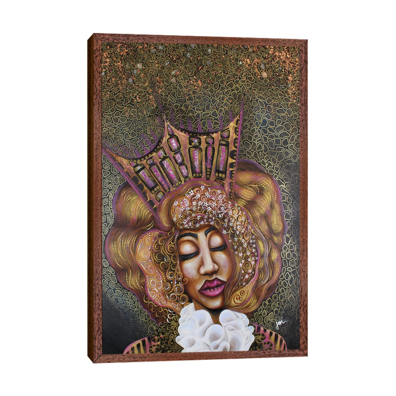 Princess Lola In Wonderland by Ashley Joi - Print on Canvas, 66.04 cm H x 45.72 cm W, Classic Brown Wood Framed