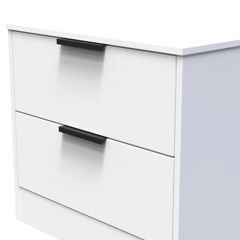 Berklie 2 Drawer Midi Chest (Ready Assembled), White Matt