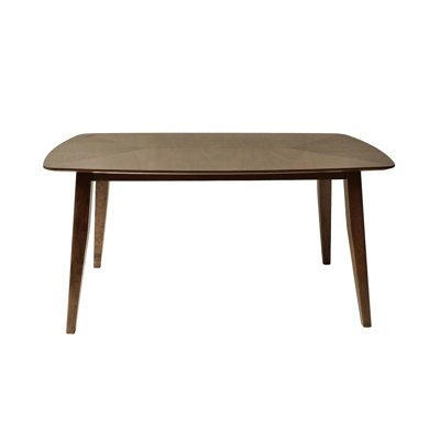 Table de salle à manger en noyer avec lignes lisses - table de qualité durable, pieds en bois d'hévéa, nécessitant peu d'entretien