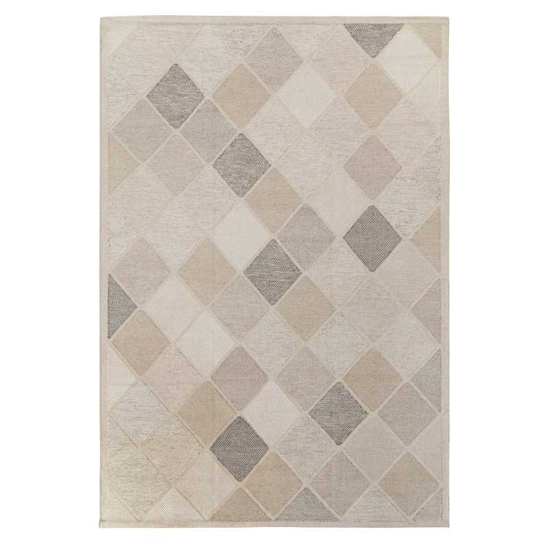 Scandinavian Wool Geometric Area Rug, Rectangle 5' x 7'