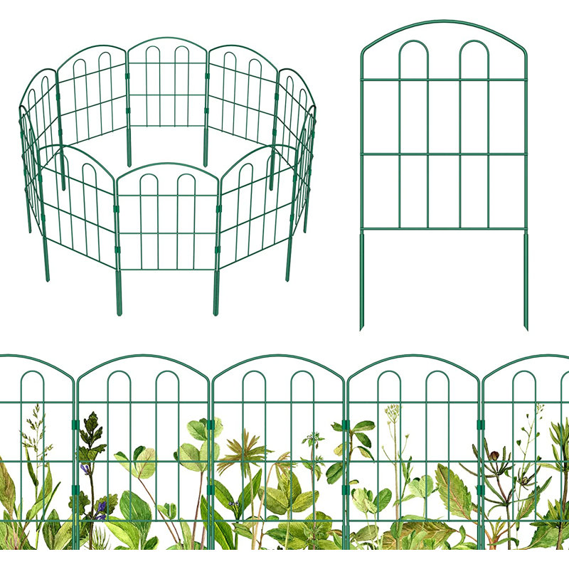 23'' H x 13'' W Green Steel Fence Panels Included