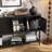 Black Solid Wood Rectangular Console Table-720829620