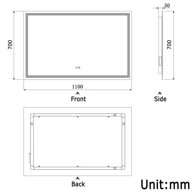 Corstiaan Rectangle Mirror, 70cm x 110cm