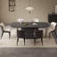 Ensemble de table de salle à manger 86,61 "ovale moderne noir avec 6 chaises pour la cuisine, le bar et le salon-236843663-236843657
