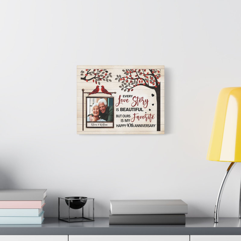 Impression sur toile personnalisée, "Chaque histoire d'amour", H 11 po x l 14 po, Oui