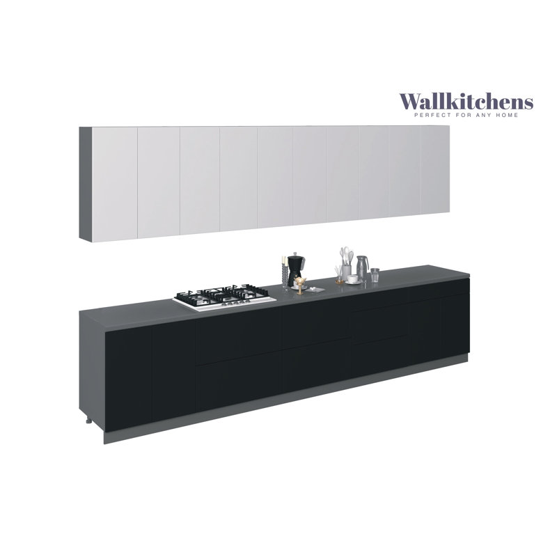 Cuisine complète moderne en panneau de fibres à densité moyenne l 83 po x P 24 po x H 96 po WALLKITCHENS 