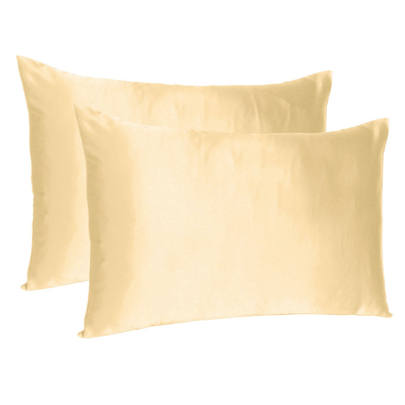 Taie d'oreiller en satin , Standard, Pêche pâle