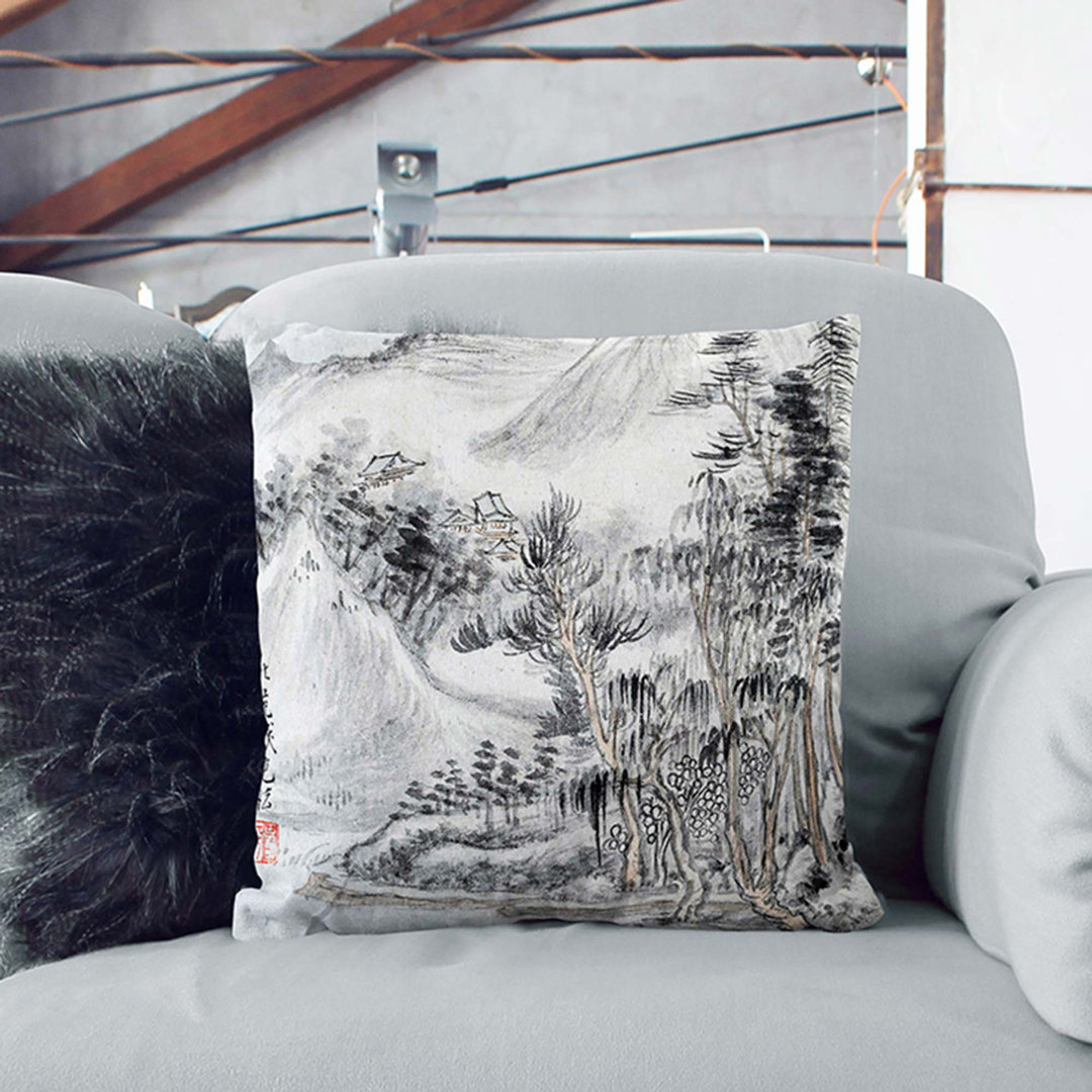 Landscape Vol.7 by Yun Shouping Cushion with Filling