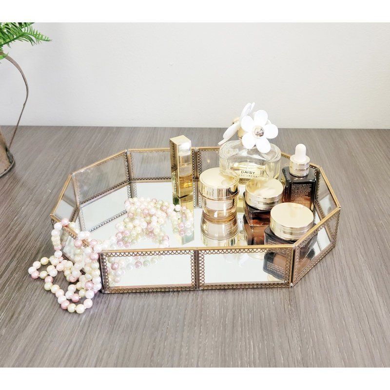 Plateau de coiffeuse Leland, H 2 po x l 12 po x P 8 po, Or antique