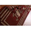 Tapis rouge en laine noué à la main de conception unique 3 pi 10 po x 5 pi 7 po New Age