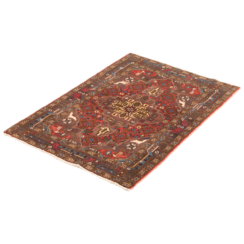 Tapis rouge unique fait à la main de conception unique 3 pi 5 po x 4 pi 7 po Antalya