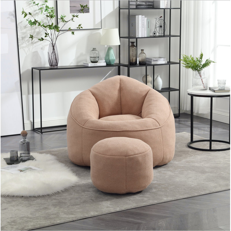 Fauteuil à billes Bedding, Coton beige foncé