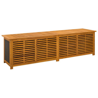 Boîte de rangement pour le jardin vidaXL 185 L en bois d'acacia massif noir