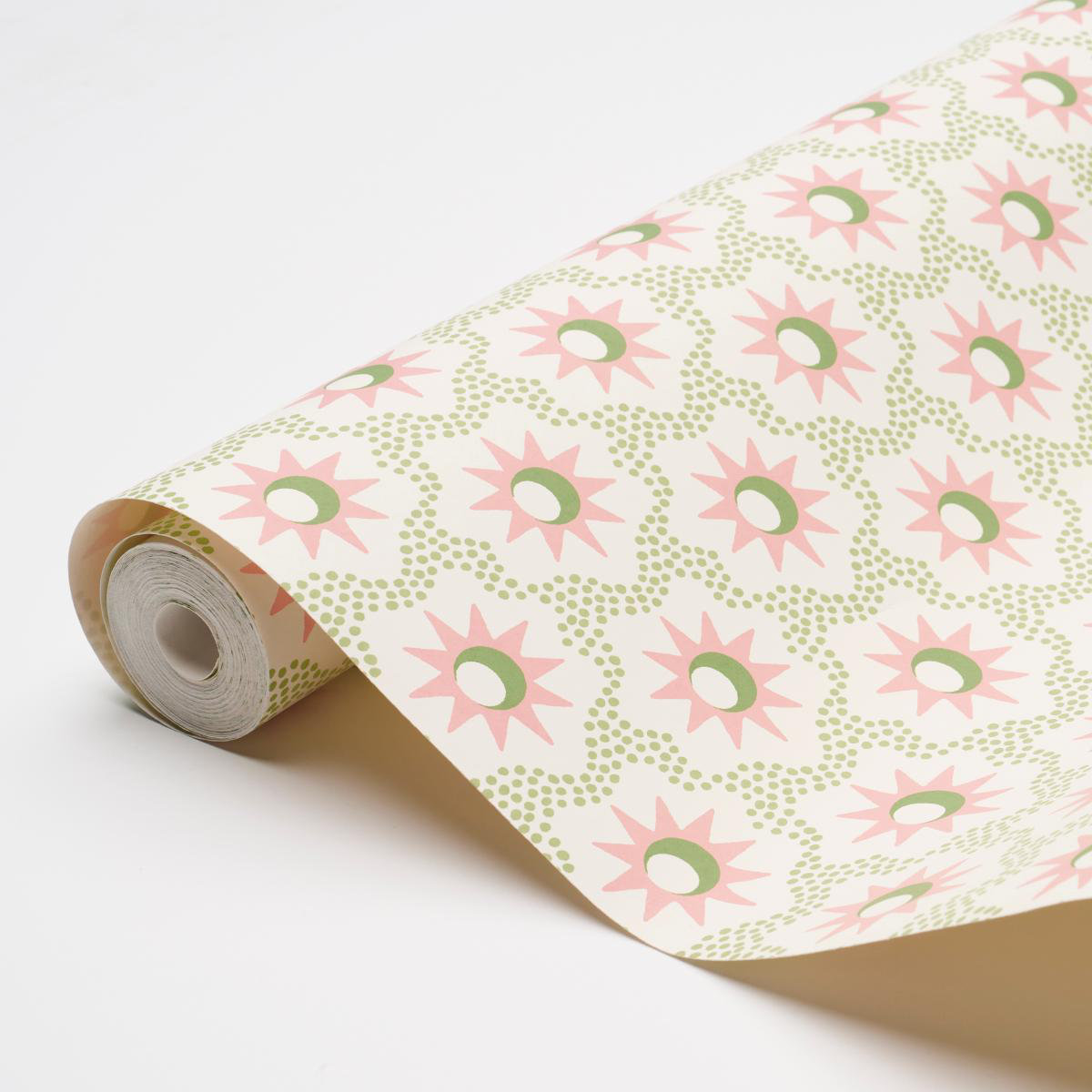 Lucie Wallpaper Roll, Pink/Green
