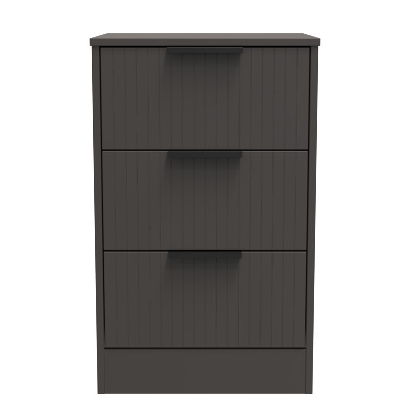 Atsumi 45cm W Manufactured Wood Bedside Table, Graphite Black