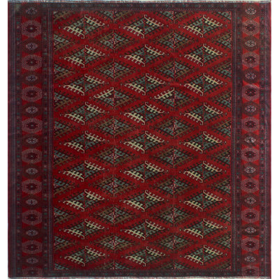 One-of-a-Kind 8'7" X 8'9" 1980s Wool Area Rug in