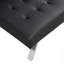 Structure en bois, pieds en acier inoxydable, futon, canapé en PVC noir