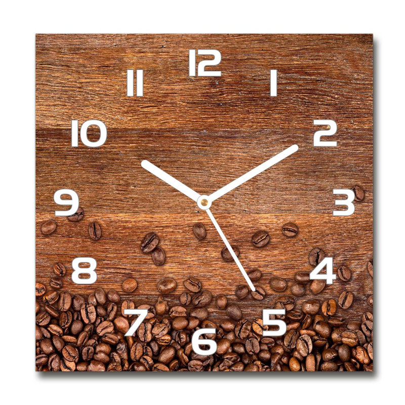 Harish Glass Wall Clock, White/Brown