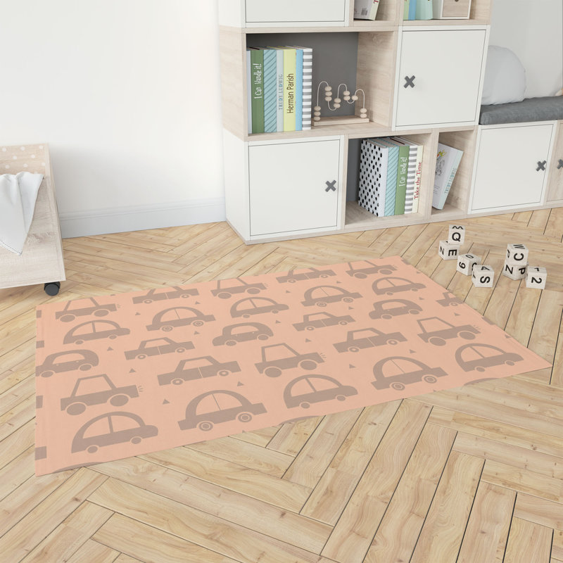 Driveway Colorized Kids Play Mat, Rectangle 2' x 3', Peach