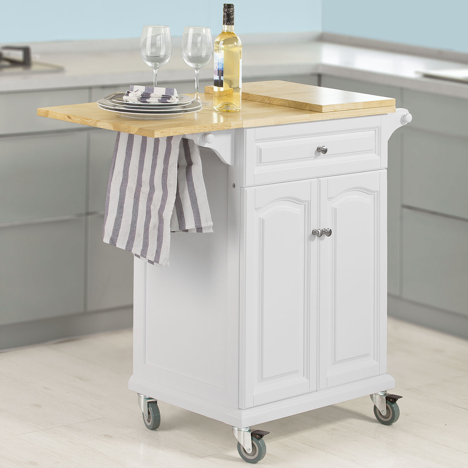 August Grove Nonie Wood Kitchen Island & Reviews | Wayfair.co.uk