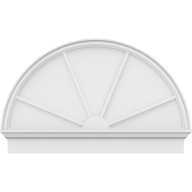 44 po x 44 po x H 28-3 / 4 po x P 2-3 / 4 po Demi-cercle à 4 branches en PVC de qualité architecturale