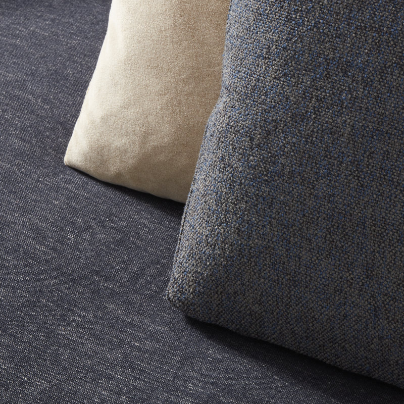 Hands Down Sofa, Tofte Navy Polyester Blend, 35" H x 94" W x 38" D, Camel Velvet/Sanford Navy Polyester Blend