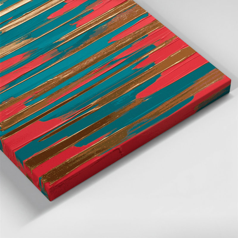 «Abstract Color Field 58», art mural sur toile rouge, H 18 po x l 12 po