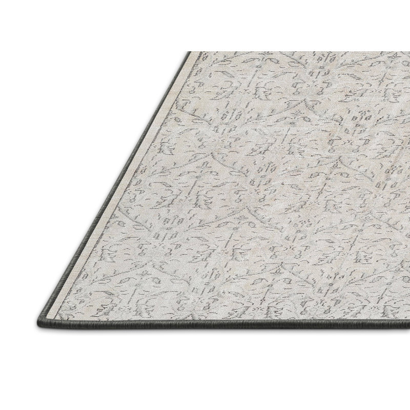 Tapis ivoire / gris Aldora, Rectangle 5 pi x 7 pi