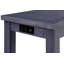 Ensemble de table de salle à manger 3 pièces 1X Table 2X Tabourets Siège rembourré Garniture cloutée Port USB et prise de courant Finition bleu et gris antique-1077654989