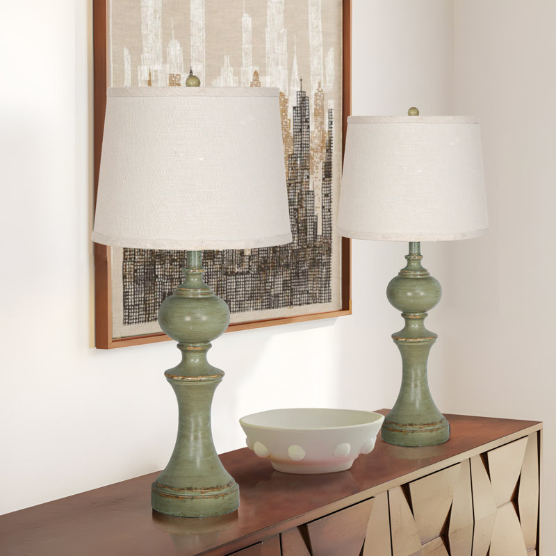 Tomisin 49.8Cm Green Beside Table Lamp Set