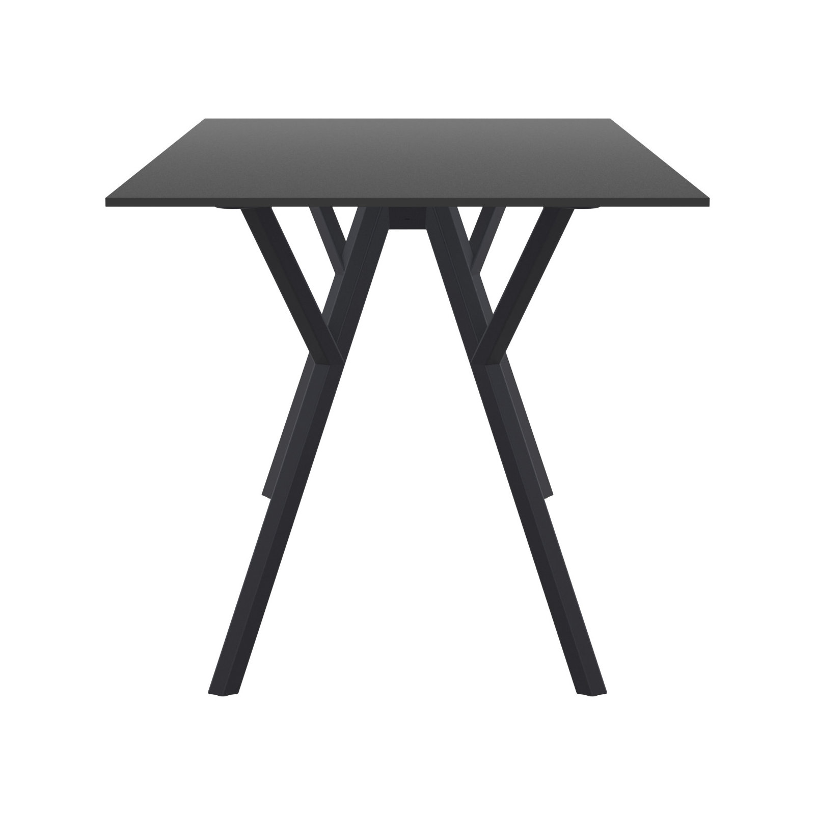Pontus Synthetic Laminate Outdoor Dining Table, Black, 31.5'' W x 55'' L x 29.5'' H