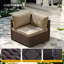 Ensemble de conversation 5 pièces en osier avec table basse et coussins, beige-616635054