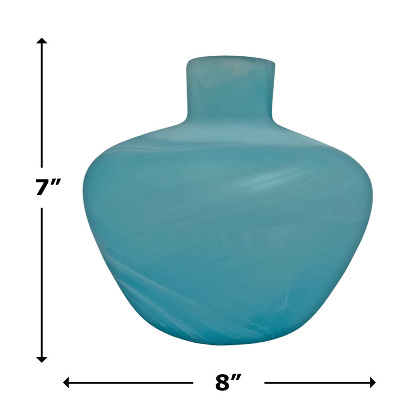 Vase en verre bleu 8 "