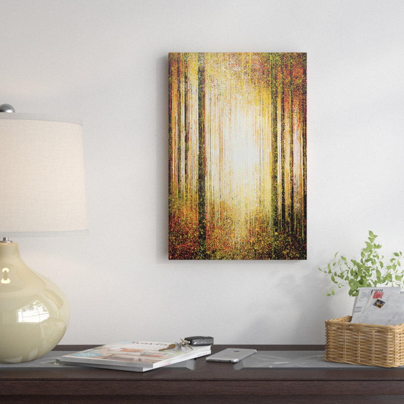«Golden Light Through Trees», impression sur toile, H 12 po x l 8 po x P 0,75 po, Toile tendue, Pas de tapis