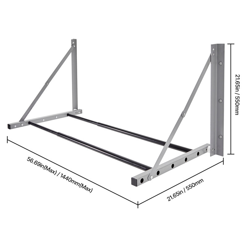 144cm W Steel Wall Mounted Shelving Unit