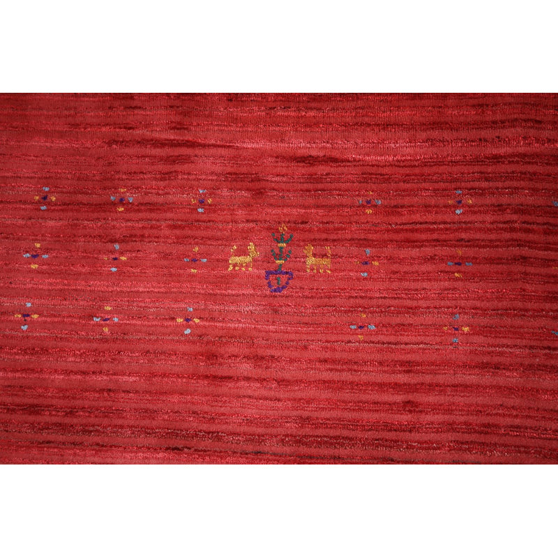 Tapis rayé tribal Gabbeh 9 x 11